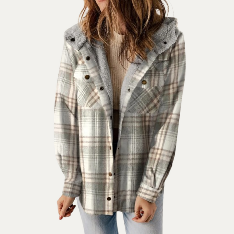 Teddy Bear - Plaid fleece jacket