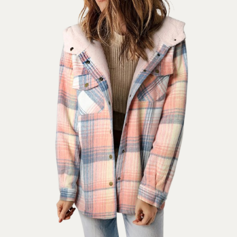 Teddy Bear - Plaid fleece jacket